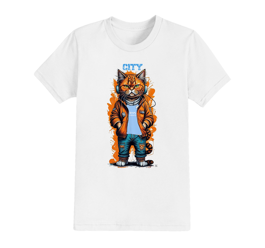 9.61 : The Cool Cat Football T-shirt - ALL TEAMS AVAILABLE - PERSONALISED