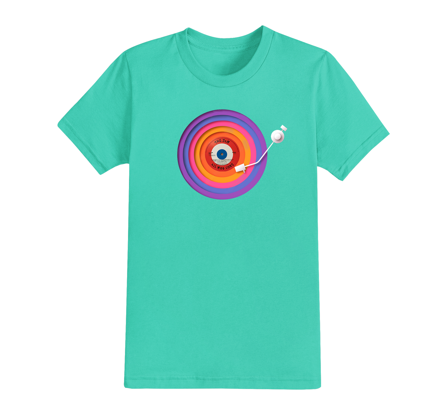 The Rainbow Turntable T-shirt - Choose Your Own Record Label - EXCLUSIVE DESIGN