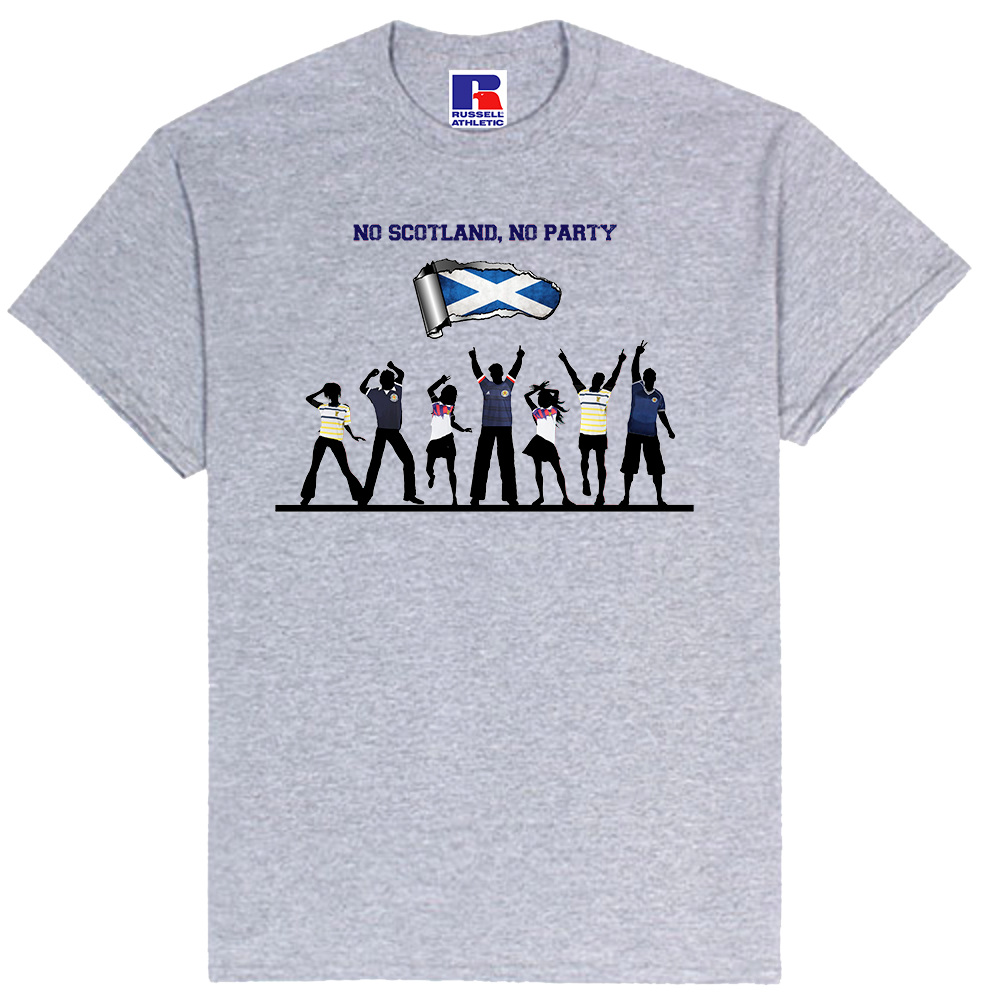 0.1 NO SCOTLAND, NO PARTY - UNOFFICIAL SCOTTISH FOOTBALL T-SHIRT