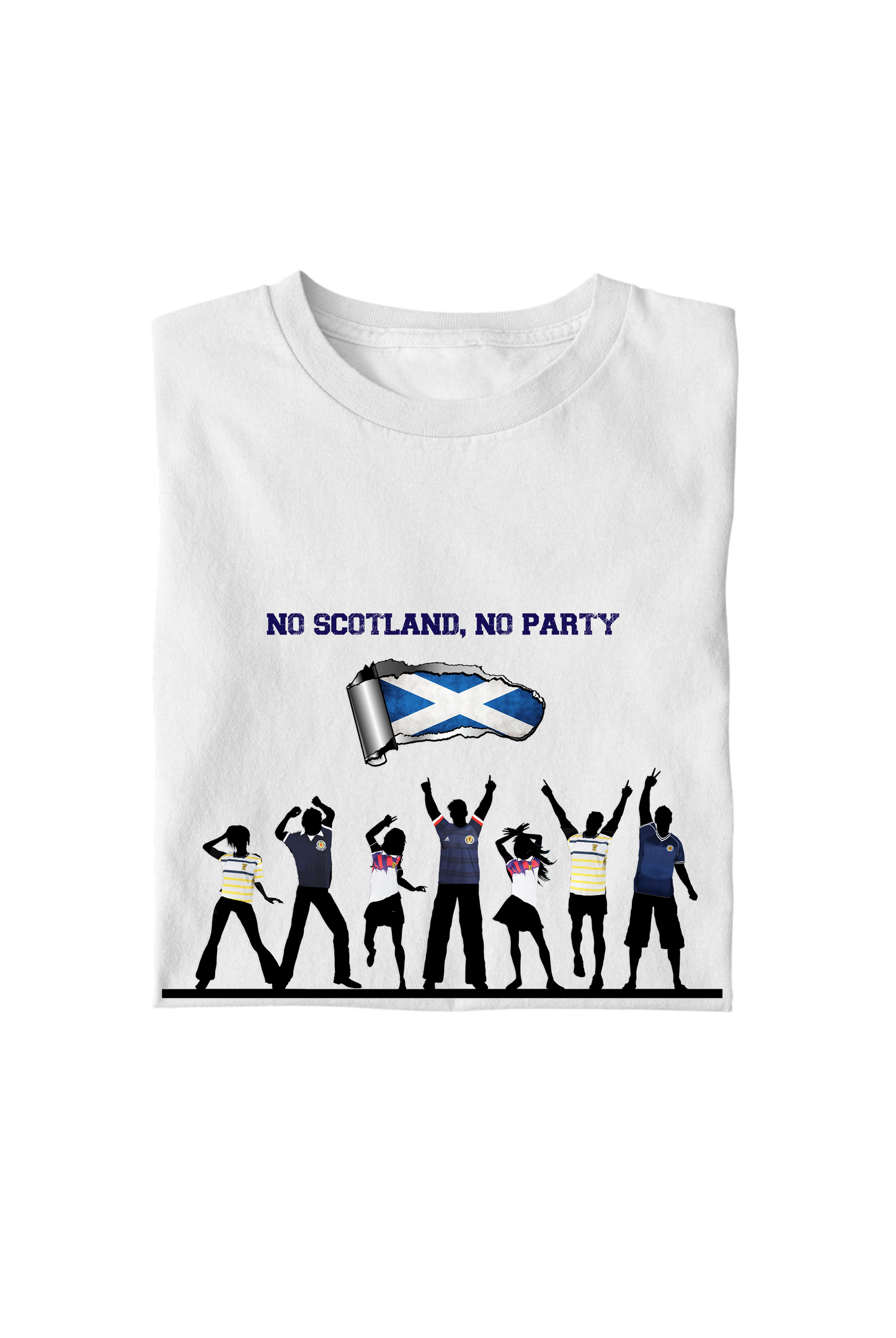 0.1 NO SCOTLAND, NO PARTY - UNOFFICIAL SCOTTISH FOOTBALL T-SHIRT
