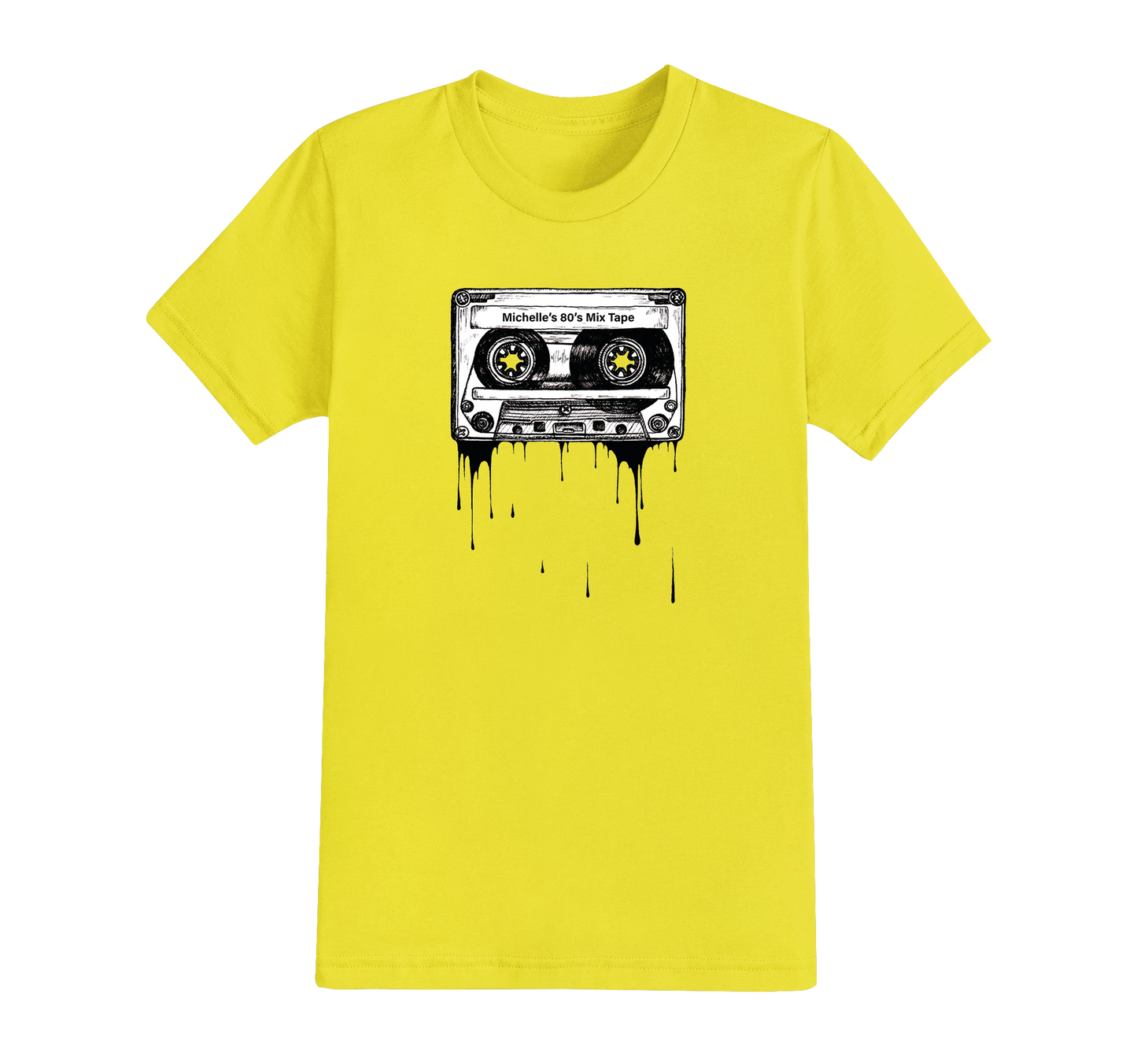 Tape Cassete 70s 80s Design T-shirt - Add your own Mix Tape text