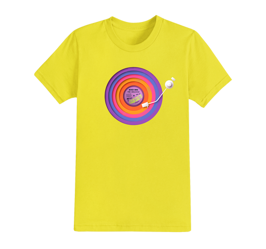 The Rainbow Turntable T-shirt - Choose Your Own Record Label - EXCLUSIVE DESIGN