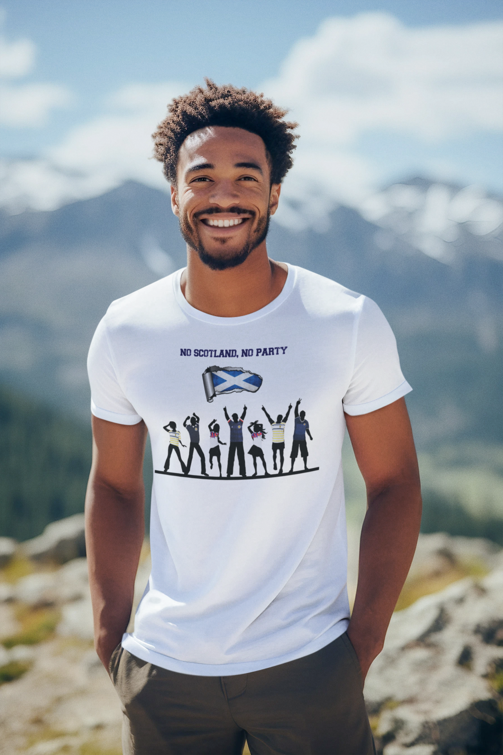 0.1 NO SCOTLAND, NO PARTY - UNOFFICIAL SCOTTISH FOOTBALL T-SHIRT