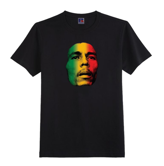 Bob Marley Face t-shirt. Organic Black.